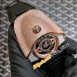 New AZIMUTH Gran Turismo 4 Variants SP.SS.GT.N001 Rose Gold Full Diamonds Miyota Automatic Mens Watch Black Dial Leather Strap Pure_time