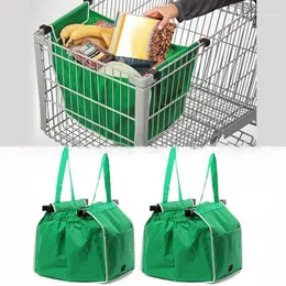 Storage Bags Supermarket Shopping Bag Eco Friendly Trolley Tote Thicken Cart Large Capacity Handbags Foldable Reusable Women