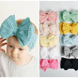 Nya Nylon Baby Headbands Bows Nyfödda Headband Girls Designer Headbands Baby Girl Hair Tillbehör Kids Head Bands