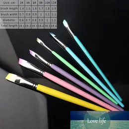 6Pcs/Set Artist Paint Brush Watercolor Paint Pen Flat Peak Nylon Hair Wooden Handle Multi Purpose Drawing Art Supplies