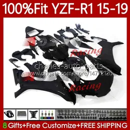 OEM кузова для Yamaha YZF-R1 YZF1000 YZF R 1 1000CC YZFR1 15 16 17 18 19 СВЯЗИ 104NO.13 YZF R1 1000 C 2015 2016 2017 2018 2019 YZF-1000 15-19 Гляпкий корпус инъекции глянцевый черный