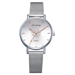 Uhr Damen Luxus Silber beliebte Rose Zifferblatt Blumen Metall Damen Armband Quarzuhr Damen Armbanduhr neue Uhr