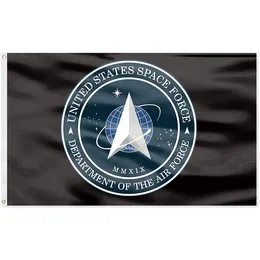 3x5 Amerikanska USA Space Force Flag, Sport Club Outdoor Indoor Custom 3x5ft Tryckt Polyester, Dubbelstygn med mässingsgrommets