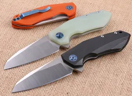 Top Quality 0456 Flipper Folding Blade Knife 9Cr18Mov Satin Blade G10 Handle EDC Pocket Knife with Retail box package