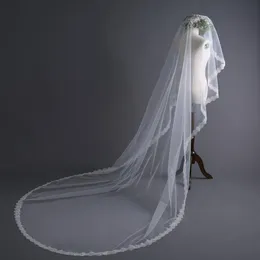 Bridal Veils Wedding Veil Miękki tiulowa cekinowa koronkowa aplikacja Ivory Woman Bridal Veils Veu de Noiva Voile Mariag