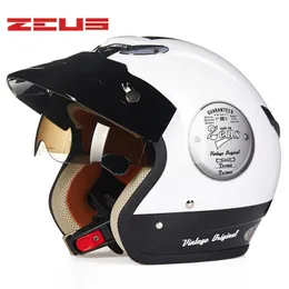 ZEUS 381c Retro half face motorcycle helmet scooter capacete open vintage face 3 4 helmet Electric locomotive motorbike290e