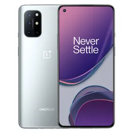 OnePlus OnePlus 8T 8 T 5G الهاتف المحمول 8GB RAM 128GB ROM Snapdragon 865 Octa Core 48MP NFC 4500mAh Android 6.55 "AMOLed ملء الشاشة معرف بصمة الوجه الهاتف الخليوي الذكية