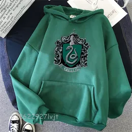 Draco Malfoy Printing Kvinnor Hoodie Mode Cartoon Hoody Vinter Boment Student Lös över Harajuku Sweatshirt Unisex Sweatshirts 220315