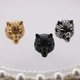 14 * 10.5mm Mode män Kvinnor DIY Bracelet Charms Silver / Guld / Svart Rostfritt Stål Tiger Head Charm