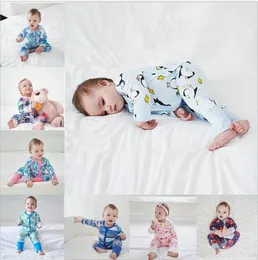 Nyfödda pojke kläder för spädbarn småbarn långärmad blommig tryck baby flicka barn övergripande pyjamas barnkläder flicka