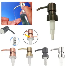 28/400 Soap Dispenser Pumps 304 Stainless Steel Dispenser Rose Gold Shower Nozzle Electroplating Pump Head Metal Shampoo Press Sanitizer Spray bottle kitchen