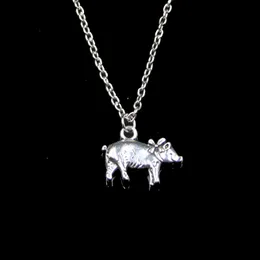 Mode 21*16mm 3D Pig Pendant Necklace Link Chain f￶r kvinnlig chokerhalsband Creative Jewelry Party Gift