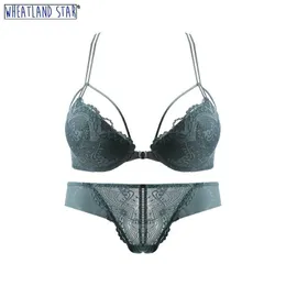 Push up Front Closure Sutiã e Panty Set Mulheres Lace Sexy Bra Ensemble Lingerie Feminina Hot Woman Lingerie 2020 Mulheres Intimates LJ201031