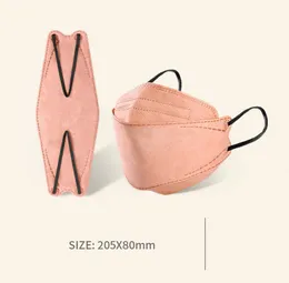 Morandi color KN95 mask disposable dustproof five-layer protection fish mouth willow leaf type masks independent packaging wholesale