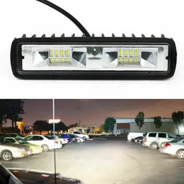 10st / parti 12v 18w 16LED Auto Arbetslampa Offroad Ljusrektangel Vit LED Arbeta Dagtid Lösning Ljus för motorcykel Jeep SUV