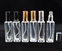 20ml Clear Glass Square Parfym Sprayflaska Kosmetiska flaskor Tom Parfum Förpackningsflaska