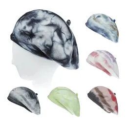 2020 Unisex Tie-barwiony kapelusz akrylowy wełniany beret zima czapka kobieta mężczyźni moda czapka elegancka akcesoria do włosów Chapeau headwear top