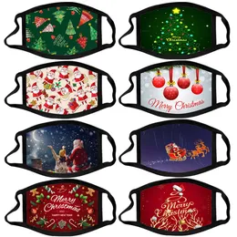 Merry Christmas Face Mask Fashion Creativity Cartoons Printing Masks Dust-proof Reusable Washable Xmas Mouth Mask For Adult Kids