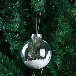 12 pcs Plástico Clear Bola Transparente 6/8 / 10cm Bauble Abra Bauble Árvore de Natal Ornamentos Presente Pingente DIY Decoração Bolas Y200903