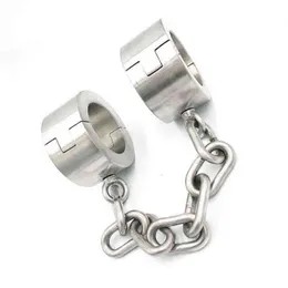 NXY Sex Vuxen leksak 6 cm Hoge Super Zware Footcuffs RVS Voetboeien Metalen Bondage Terughoudendheid Enkelboeien Volwassen Games Fetish BDSM Gereedschap1216