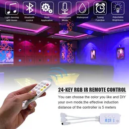 Szybka dostawa 5M LED Strip Lights Strips RGB Light Lights 150 LEDS SMD5050 Wodoodporna Kontroler Bluetooth + 24Kley Pilot