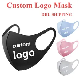 US Stock Custom Logo Party Maski Spersonalizowane Anti Dust Face Maska do Camping Camping Camping ICE Silk Wielokrotnego użytku DHL