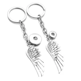 New Snap Jóias 12mm 18mm Metal Wing Snap Botão Chaveiros Keyring Pingente para Mulheres Meninas Gi Qylitn