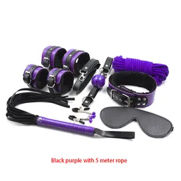 Массаж 8 шт. Кожаные наручники Кнуты Канат Снайпл BDSM Fetish Bondage Gear Kit Sluts Работы Секс Позиция Помощь Косплей Секс
