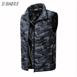 E-baihui moda marka męska ogrzewanie kamizelka zima nowych mężczyzn casual bawełniana kamizelka kurtka wierzchołki inteligentne kamizelki do ładowania USB płaszcz