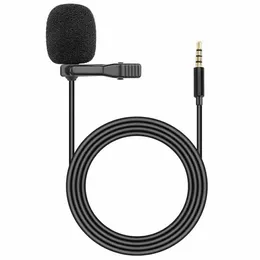 Clip-on Lapel Mini Lavalier MIC Microfon 3.5mm Zewnętrzne urządzenie audio do nagrywania pc telefonu komórkowego