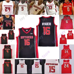 Trikots Rutgers Scarlet Knights Basketballtrikot NCAA College Clifford Omoruyi Montez Mathis Paul Mulcahy Mamadou Doucoure Mag Palmquist Reiber