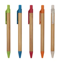 Kraft Paper Ballpoint Pens Stick Pen Party Favor Press Tube Ball Pen School Office Stationery Writing Supplies