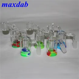 Hookah Glass Reclaim Catcher Ash Catchers med 5 ml Silikonbehållare 14mm Joint Quartz Banger Nail For Silicon Dab Staw Pipe Bong Oil Rig