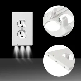 Luzes do sensor Durável capa de saída conveniente Duplex Placa de parede LED Night Light Ambient para quarto do corredor