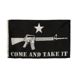 2nd Amendment NRA Black Come and Take It M4 AR 15 Flag Polyester Sports Outdoor or Indoor Club Digital printing Banner and Flags Wholesale