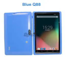 Jakość kolorowa Q88 A33 Tablet PC 7 "7 cali 512 MB 4GB Czteroporne podwójne kamera WiFi Android 4.4 Allwinner Phablet