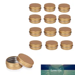 15ml Golden Tin Box Aluminium Tin Jars Mini Metal Storage Boxes Makeup Organizer för Lip Balm Candle Jars Refillable Containers