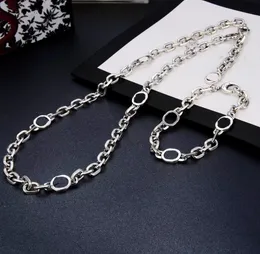 New Product Fashion Necklace Silver Plated Necklace High Quality Trend Couple Chain Necklace Long Jewelry Supply Wholesale