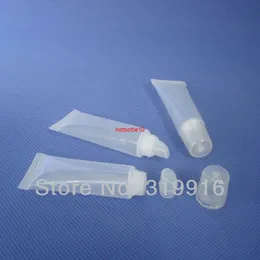 8ml x 200 vazio cor natural labelo labelo squeeze recipiente de plástico, tubo 8g para maquiagem, DIY cuidados com a pele enguia