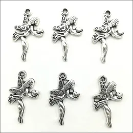 Wholesale Lot 100pcs Elf angel Antique Silver Charms Pendants DIY Jewelry Findings For Jewelry Making Bracelet Necklace Earrings 23*13mm