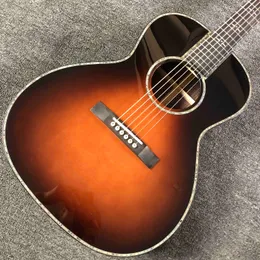 Custom Solid Rosewood Back Side 39 Inch OOO Acoustic Guitar Ebony Fingerboard Abalone Binding Accept Guitar OEM