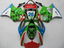 Injection mold Fairings set for KAWASAKI Ninja 2000 2001 2002 ZX 6R 636 00 01 02 Green colorful Fairing kit KC40