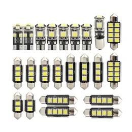 Universal 23PCS CAR LED Wewnętrzne światło Wewnętrzne T10 5050 W5W Odczytanie Zestaw żarówek do BMW X5 E53 20002006 White 6000k