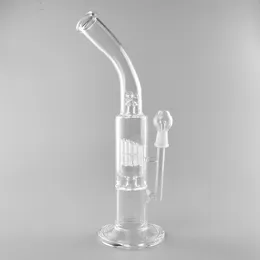 Stor försäljning Hookah Clear Glass Water Pipes Cylinder Tall Rak Tube Ice Notch 13.8Inches Percolator Bong