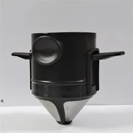 Fällbar bärbar kaffefilter Kaffebryggare Rostfritt stål Droppe Teashållare Återanvändbar Papperlös Häll över Kaffe Dropper Seaway CCD13508