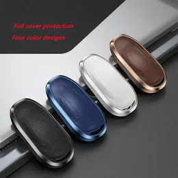 Auto Remote Key Case Aluminum Alloy Leather Cover Shell Fob For Tesla Model 3 S X Smart Key Protecto Covers With Keychain