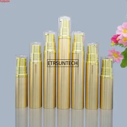 300pcs 10ml 15ml airless 병 골드 화장품 컨테이너 빈 유제 펌프 에센스 F3032Good qualtity