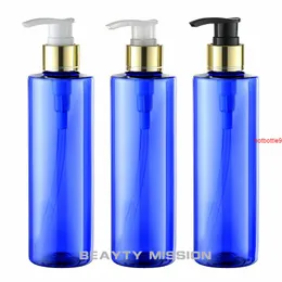 250ml 24 pcs / lote vazio frascos de loção plástica azul, recipiente de bomba de sabão líquido para cuidados pessoais recipientes cosméticosBood qualtit