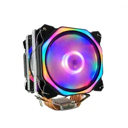 Dizüstü bilgisayar soğutma pedleri 12cm CPU Soğutucu Çift LED Fan 6 Isı Borusu 4pin Soğutucu 775/1150/1155/1156/1366 AMD ALL1