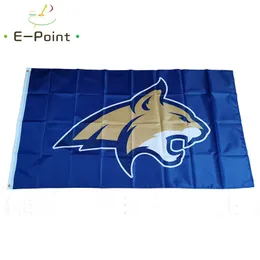 NCAA Montana State Bobcats-Flagge, 3 x 5 Fuß (90 x 150 cm), Polyester-Flagge, Banner-Dekoration, fliegende Hausgarten-Flagge, festliche Geschenke